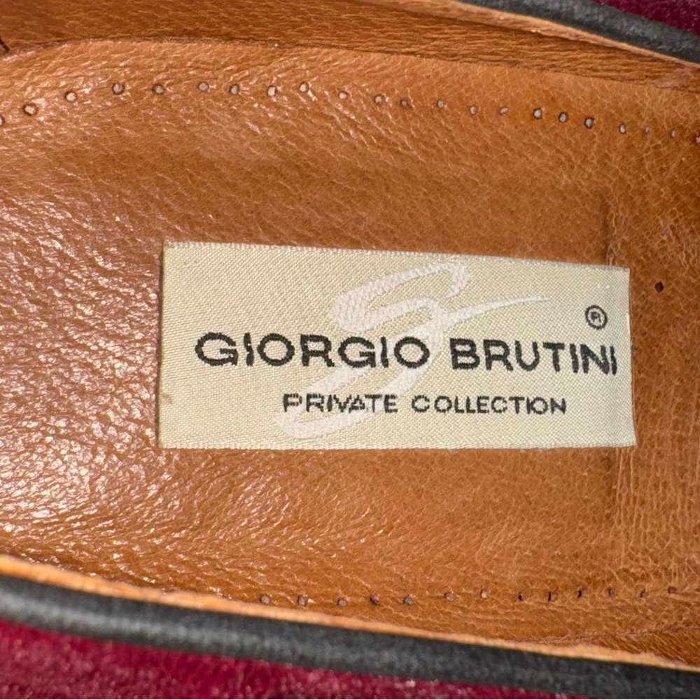 Giorgio Brutini Burgundy Velvet Loafers with Nordstrom shoe trees - Picture 10 of 12